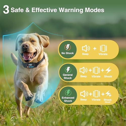 PATPET GPS Wireless Dog Fence System- Electric Fence for Dogs with 3 Warning Modes Waterproof | Outdoor Use Only | GPS Positioning | Safe Zone Radius up to 9999 ft 2 Collars
