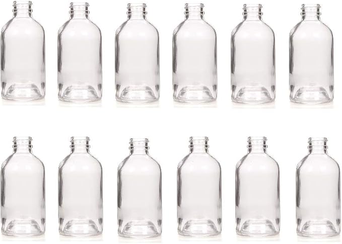 Hosley Set of 12 Diffuser Boston Round Style Glass Diffuser Bottles 85 Milliliter Large. Great for Storing Essential Oils DIY Diffusers Craft Projects Wedding Party O9
