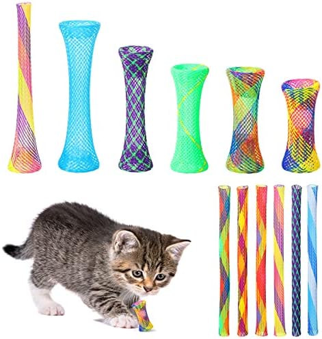 Leitee 60 Pcs Cat Spring Toys Kitten Tubes,Random Colors