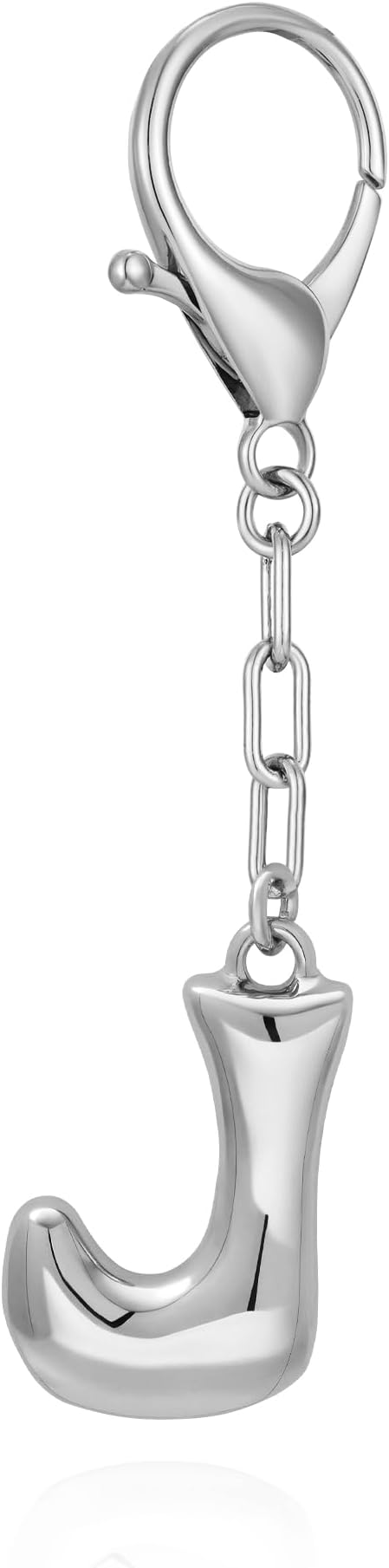 WOWORAMA Initial Letter Keychain for Women Chunky Gold Bubble Letter Bag Charm Purse Charm Personalized Keyrings Accessories
