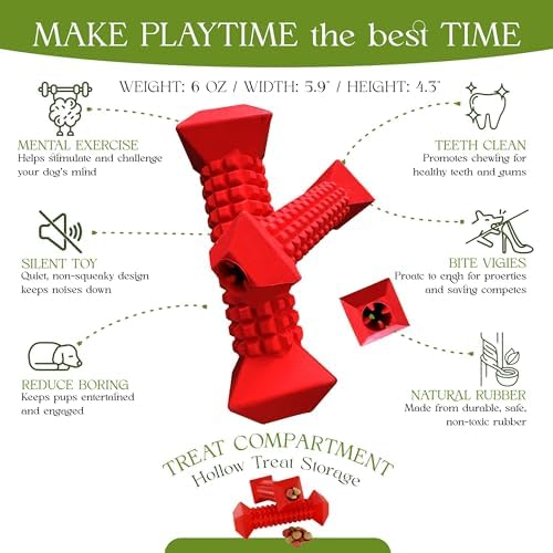 Chew Toys for Aggressive Chewers - Pack of 3 Treat Dispensing Ring, Bone, Shoe Interactive Puzzle Toys, Enrichment Toys for Boredom and Brain Stimulating Game Keeps Dogs Engaged