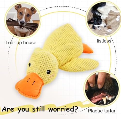 Plush Squeaky Dog Toy for Aggressive Chewers, Interactive Toy for Anxiety