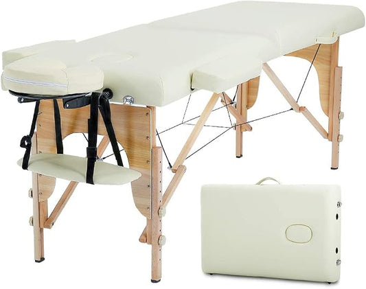 BestMassage Massage Bed Portable Massage Table 2 Folding Lash Bed Height Adjustable 24 Inch Wide Spa Table with Non-Woven Bag for Spa Footmassage Facial CareSpa Tattoo