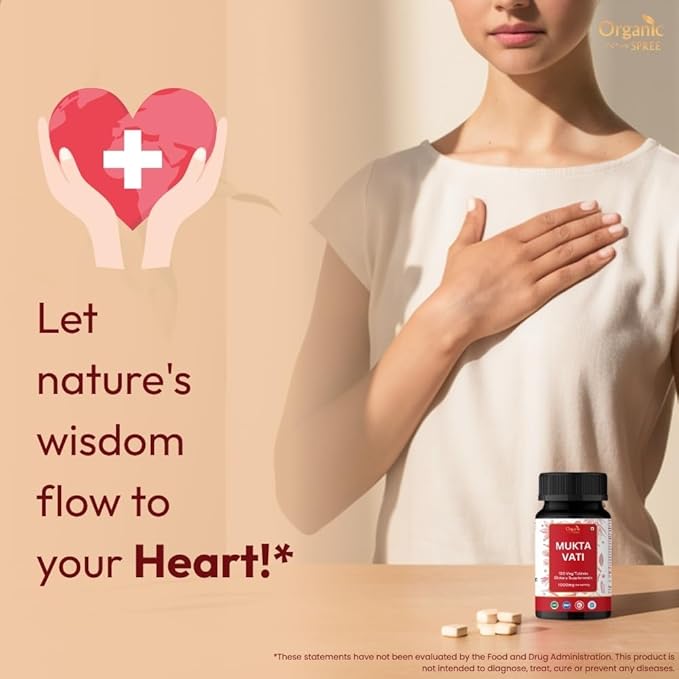 ORGANIC SPREE Mukta Vati 120 Tablets – Ayurvedic Blend – Supports Heart Health & Blood Pressure Balance* - Pack of 3