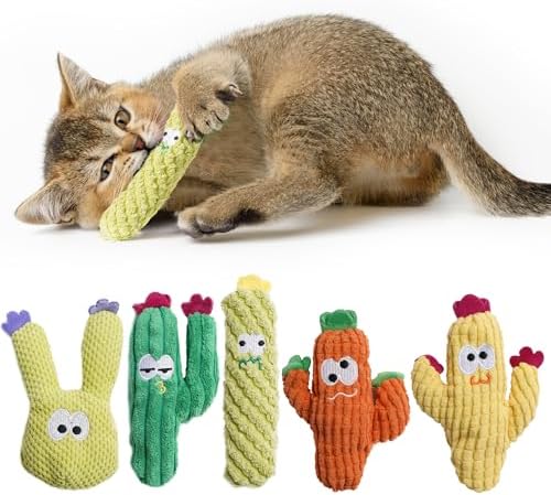 Cactus Catnip Toys, 100% Pure Organic Catnip-Filled Toys Without Cotton