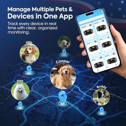Smart Dog GPS Tracker, Complimentary 12-Month Subscription, Live Pet Tracker with Virtual Fence, Dog Tracker for Dogs with Health & Behavior Monitoring, Escape Alerts, with Virtual Fence, Black