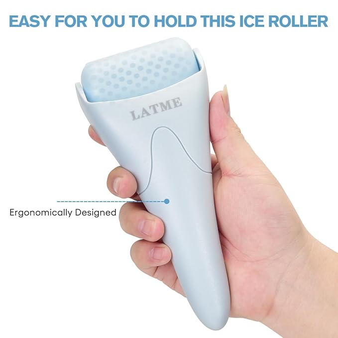LATME Ice Roller for Face Eyes,Womens Gifts,Face Massager Roller Puffiness Migraine Pain Relief and Minor Injury (Smoggy Blue)