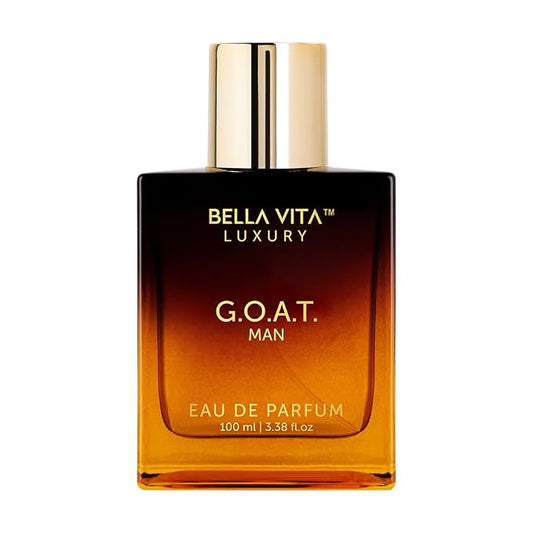 Bellavita Luxury G.O.A.T. Eau de Parfum | 100 ml (3.4 fl.oz.) | Perfume for Men | Citrus, Bergamot, Patchouli, and Vetiver Notes | Long Lasting Men's Fragrance
