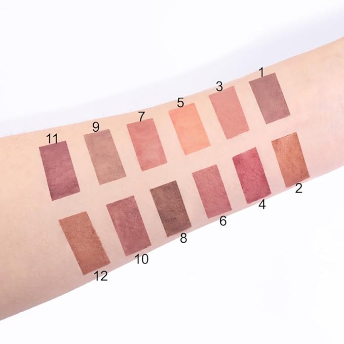 12 Pcs Colors Lip Liner Lipstick Pencils Set Pack for Shaping & Sculpting Lips, Natural Maroon Orange Mauve Dark Red Nude Chocolate Plum Matte Pigmented Lipliners Crayon Lipstick with Pencil Sharper