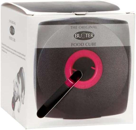Kruuse Buster Cube Dog Toy – Large, Black – Interactive Treat Dispensing Puzzle Feeder for Dogs – Durable, Mentally Stimulating Enrichment Toy for Slower Eating & Boredom Reduction