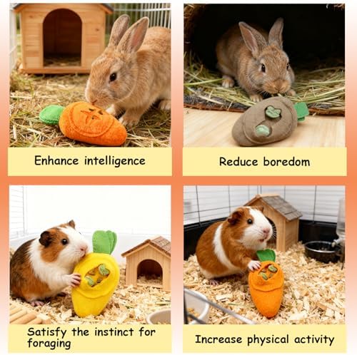 Hamiledyi Guinea Pig Foraging Toys Rabbit Enrichment Interactive Toy for Relieve Boredom Food Hide Puzzle Toys Exercise Acitivity Forage Toy for Hamster Chinchilla Small Animals (6 Pieces)