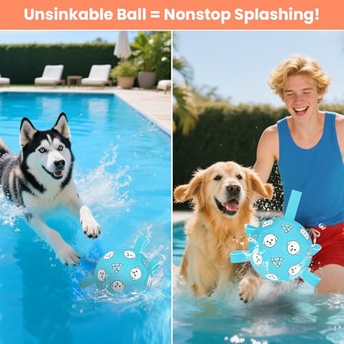 8 Inch Dog Soccer Ball with Straps, Jolly Ball for Medium Dogs