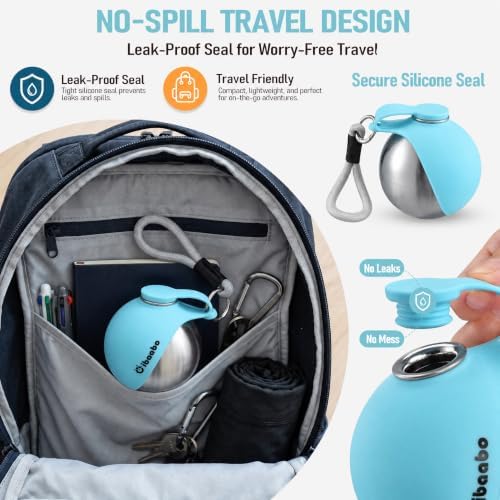 Cibaabo Portable Dog Water Bottle with Collapsible Silicone Bowl 10 oz