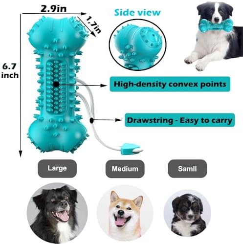 Natural Rubber Bone Dog Chew Toy, Tough Toy for Aggressive Chewers