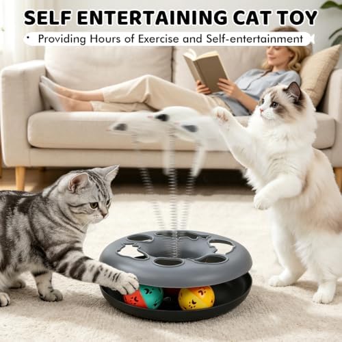 XIAPIA Cat Tunnels for Indoor Cats, 6-in-1 Collapsible Crinkle Play Tunnel