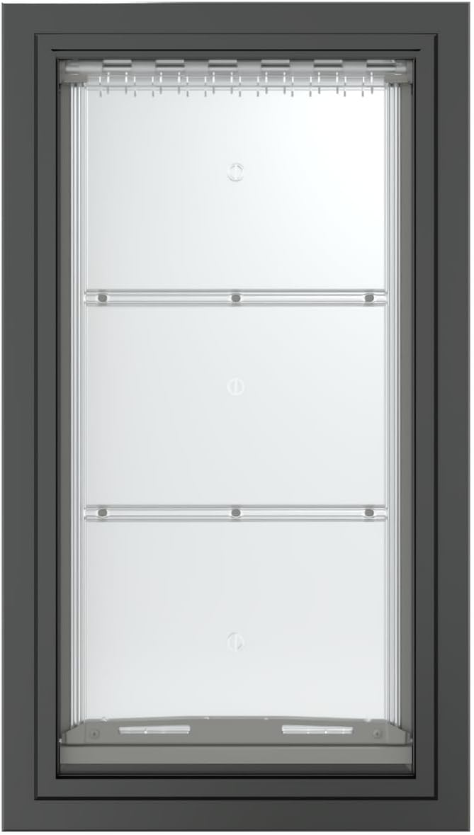 Endura Flap Single Flap Pet Door for Thick Walls | Deep Wall Design up to 13" Thick | Insulating Dual-Layer Flap & Durable Aluminum Frame | Includes Locking Cover | Black, XL, Single Flap