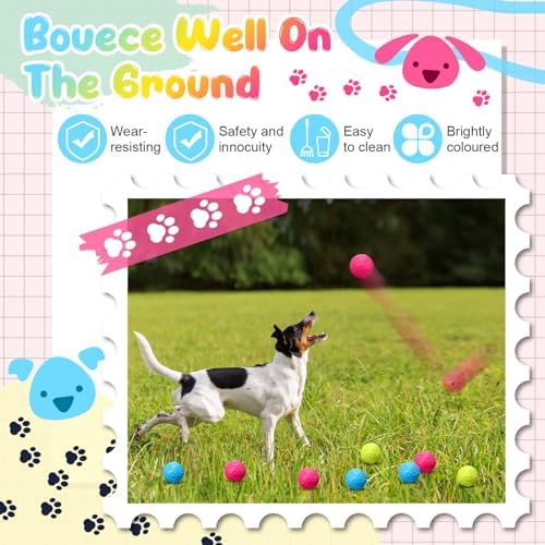 Foilswirl 24 Pieces Squeaky Balls for Dogs Rubber Squeaky Dog Toys Bulk 2.36 Inch Dog Toys Ball Interactive Chewing Ball for Medium and Small Dogs Puppy, 3 Colors (Spherical)