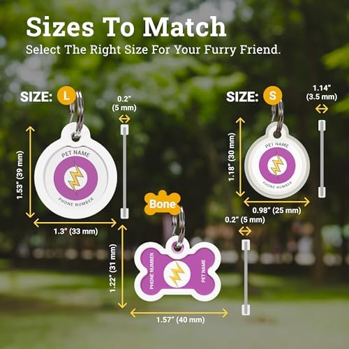 QR Code Dog Tag Personalized Pet Id Silent Cat Tags Engraved Name Plate with Online Profile («Flash»)