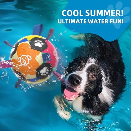QDAN Dog Toy, Dog Soccer Ball with Straps, Dog Balls for Aggressive Chewers