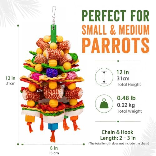 Bird Toys Natural Corn Cob Loofah Chew Toys for Small Medium Parrots