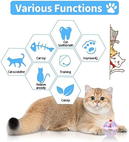 24 Piece Light Up Cat Balls Ghost Hunting Equipment, Indoor Motion-Activated Magic Cat Ball, Plastic Glowing Pet Toys