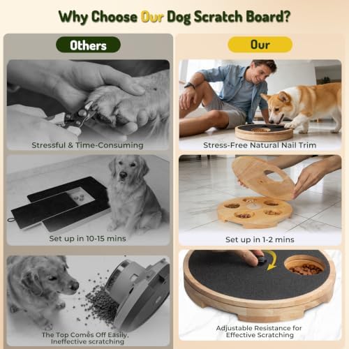 Zenflux Dog Nail Scratch Board with Treat Box for Claw Care