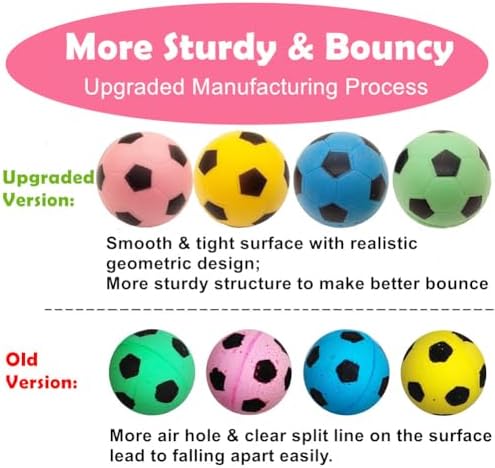 Foam Sponge Soccer Ball Cat Toy Interactive Cat Toys Independent Pet Kitten Cat Exrecise Toy Balls for Fat Cats Kittens, Soft, Bouncy and Noise Free, Pack of 24.