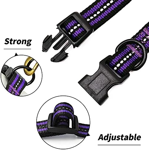 Mile High Life Reflective Dog Collar, Adjustable Lightweight Quick Release