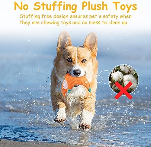 No Stuffing Dog Toys - 5 Pack Squeaky Dog Toys Plush Set for Puppy Teething