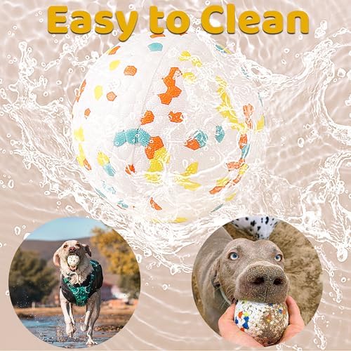 Dog Balls, Indestructible Dog Toy Ball for Aggressive Chewers, Durable High Elasticity Interactive Ball for Training Dog Catch and Fetch, Large Medium Small Dog and Puppies(Orange, 2.5in, 1pcs)