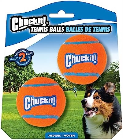 Chuckit! Dog Tennis Ball Dog Toy, Medium 2.5in 2 Pack