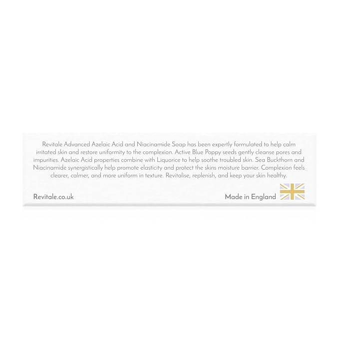 REVITALE Advanced Azelaic Acid & Niacinamide Soap – Calming Cleansing Bar for Smooth, Balanced & Protected Skin