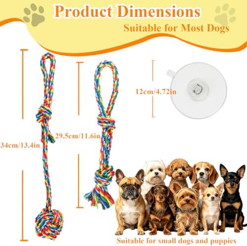 Suction Cup Tug of War Toy for Small Dogs Interactive Dog Rope Toy