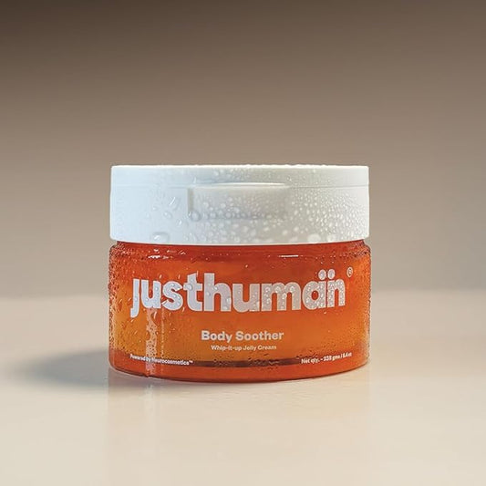 JustHuman Whip-it-up Jelly Cream - Deep Moisture Body Soother with Aloe Vera, Shea Butter, Centella Asiatica, Collagen & Vitamin E for Hydrated, Soft & Radiant Skin - 8.4 oz