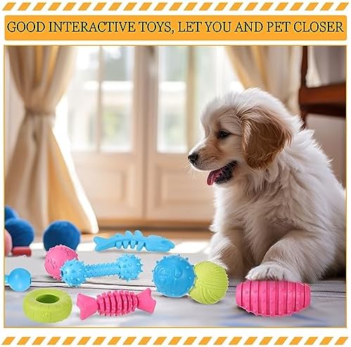 Jenaai 50 Pack Teething Toys for Puppies, Soft Chew Dog Set Small Dogs