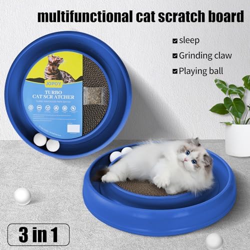 Cat Scratcher Toy Ball Track (Blue)