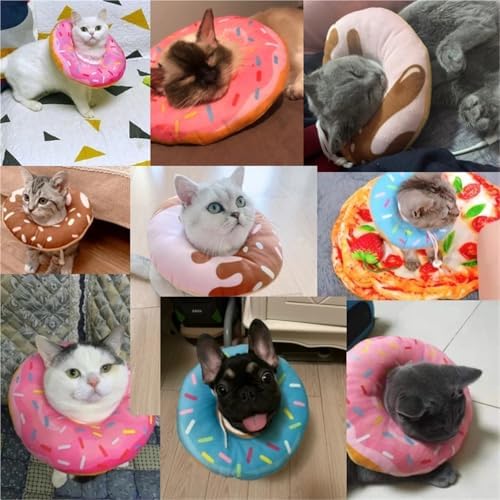 Pet Collars Pet Dog and cat Collar Adjustable e-Collar Wound Healing Soft Tube Smart Tube pet Protection(Sky Blue,Small)