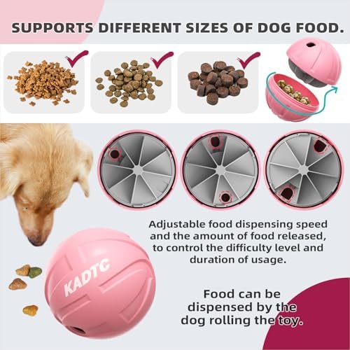 KADTC XL, Rolling Dog Treat Dispenser Toys Wobble Giggle Ball Slow Feeder