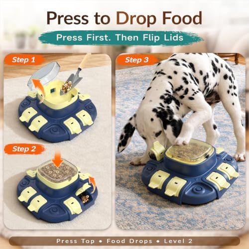 KADTC 2-Level Dog Puzzle Toy for IQ Training, Slow Feeder & Treat Dispenser