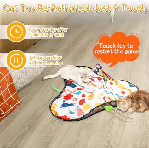 Joyzan Interactive Cat Toys for Indoor Cats,Automatic Hide and Seek Cat Toy
