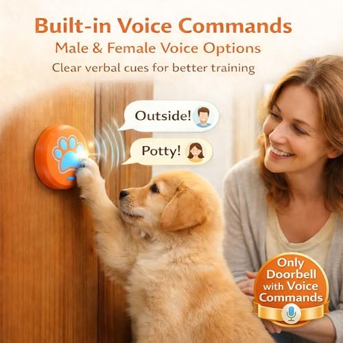ChunHee Bells for Dog Training to Go Outside - Dog Door Bell with 36 Custom Sounds | Bell for Dogs to Ring to Go Potty | 5 Adjustable Volume(0-115dB) | Teach Puppies to Signal to Go Outside