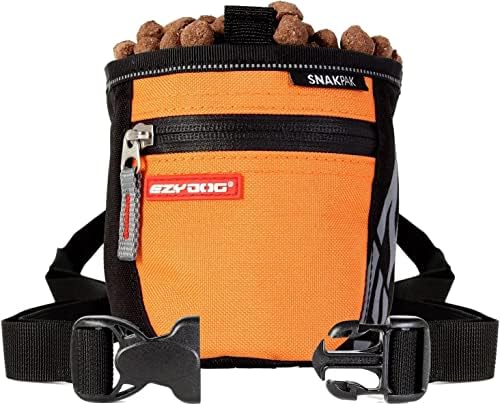 EzyDog SnakPak Wearable Dog Treat Bag with Magnetic Closure - Orange