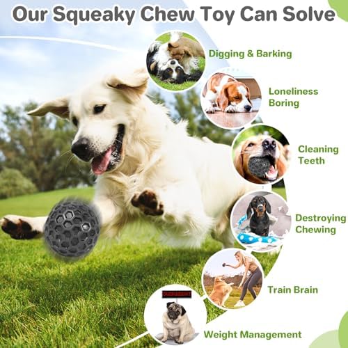 DISSKNIC Indestructible Squeaky Dog Balls Puppy Toys, Interactive Dog Toys for Small Dogs, Puppy Chew Toys for Teething and Relax, Dogs Chew Toy Balls Small Toys for Small Breed