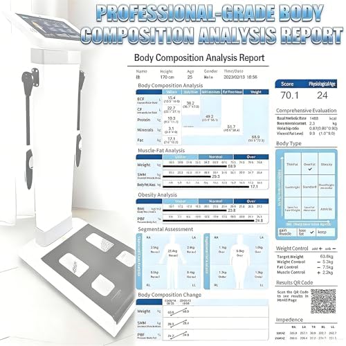 Smart Body Composition Analyzer, 10.1" HD Touch Screen Bioimpedance Device for Weight Management, Fat Analysis & Health Monitoring Tool