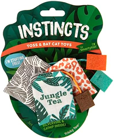 Instincts by SmartyKat 3-Pack HappyNip Tricky Tea Bags Cat Toys, Contains Catnip & Silvervine - Multicolor, 3-Pack