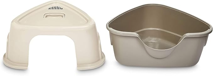 Amazon Basics Cat Litter Box with Lid, No-Mess, Spacious Enclosed Design with Odor Control, Easy Access, Stain Resistant, 26" x 23" x 20", Charcoal