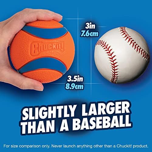 Chuckit! Ultra Ball Dog Toy - for Dogs 100+ lbs - Made from Durable Rubber - Super Bouncy - Floats in Water - 3.5-inch Diameter - Size XL (Pack of 2)