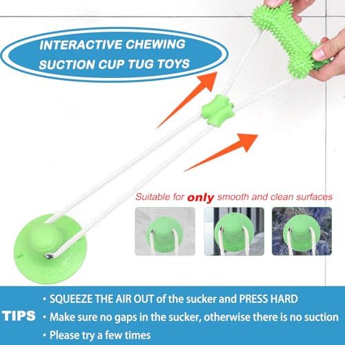 Dog Chew Suction Cup Tug of War Toy, Interactive Dog Toy, Puppy Teething Toys, Chew Toy (Blue Upgrade)
