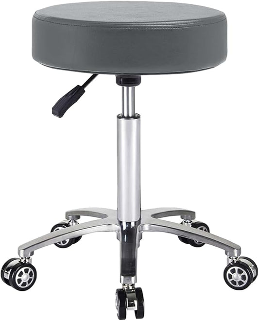 Antlu Rolling Stool Swivel Chair for Office Medical Salon Tattoo Kitchen Massage Work,Adjustable Height Hydraulic Stool with Wheels (Grey)