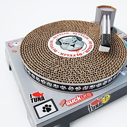 Suck UK Cat Scratcher DJ Decks - Cardboard Cat Scratchers - Funny Cat Scratching Board - Cat Scratching Mat - Interactive Cat Toy & Kitten Toys - Cat Furniture - Cat Gifts - Novelty Gifts for Cats